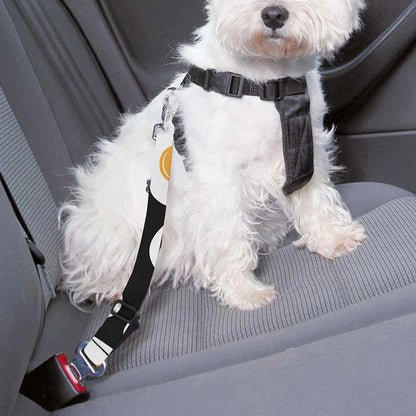 Black Fried Eggs Pattern Print Dog Seat Belt