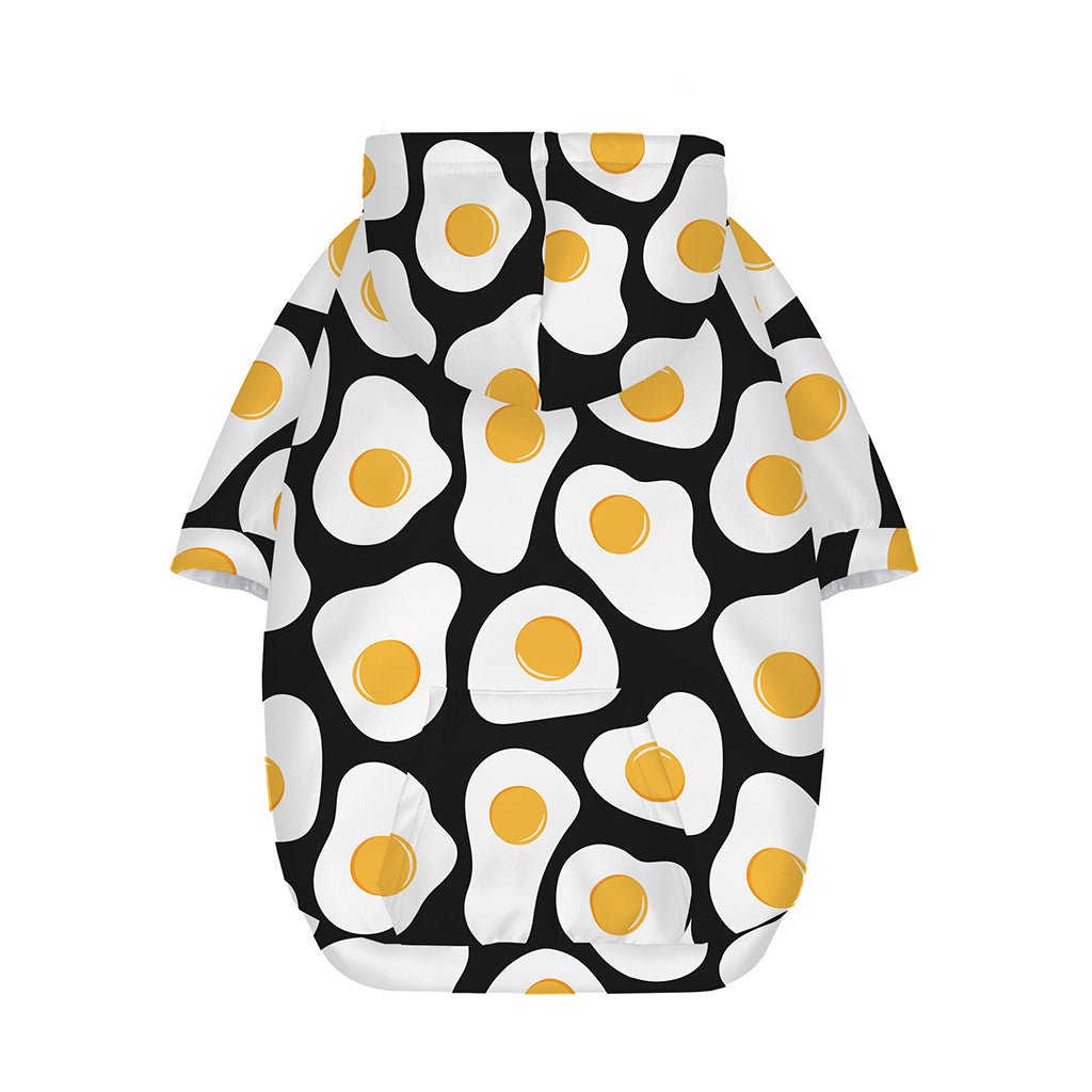 Black Fried Eggs Pattern Print Dog Zip Up Hoodie