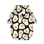 Black Fried Eggs Pattern Print Dog Zip Up Hoodie