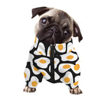 Black Fried Eggs Pattern Print Dog Zip Up Jacket