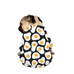 Black Fried Eggs Pattern Print Dog Zip Up Jacket