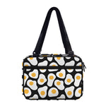 Black Fried Eggs Pattern Print Double Strap Bible Bag