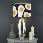 Black Fried Eggs Pattern Print Drum Lamp Shade