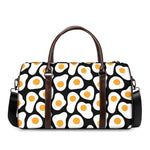 Black Fried Eggs Pattern Print Duffle Bag