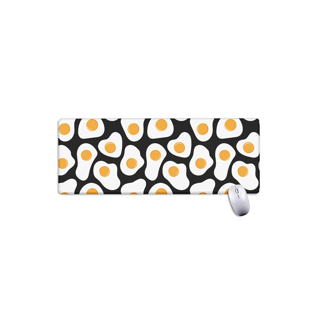 Black Fried Eggs Pattern Print Extended Mouse Pad