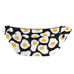 Black Fried Eggs Pattern Print Fanny Pack