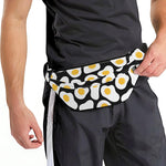 Black Fried Eggs Pattern Print Fanny Pack
