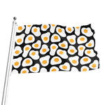 Black Fried Eggs Pattern Print Flag