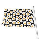 Black Fried Eggs Pattern Print Flag