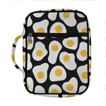 Black Fried Eggs Pattern Print Front Pocket Bible Bag
