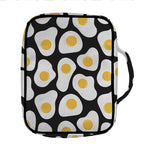 Black Fried Eggs Pattern Print Front Pocket Bible Bag