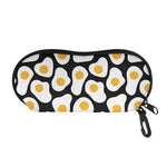Black Fried Eggs Pattern Print Glasses Case