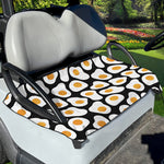 Black Fried Eggs Pattern Print Golf Cart Seat Cover
