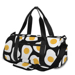 Black Fried Eggs Pattern Print Gym Bag