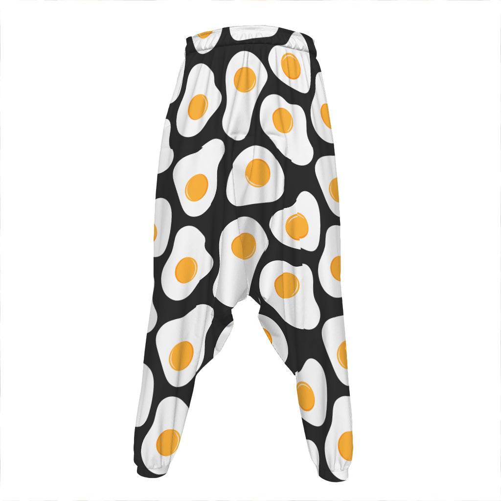 Black Fried Eggs Pattern Print Hammer Pants