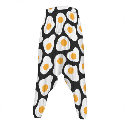Black Fried Eggs Pattern Print Hammer Pants