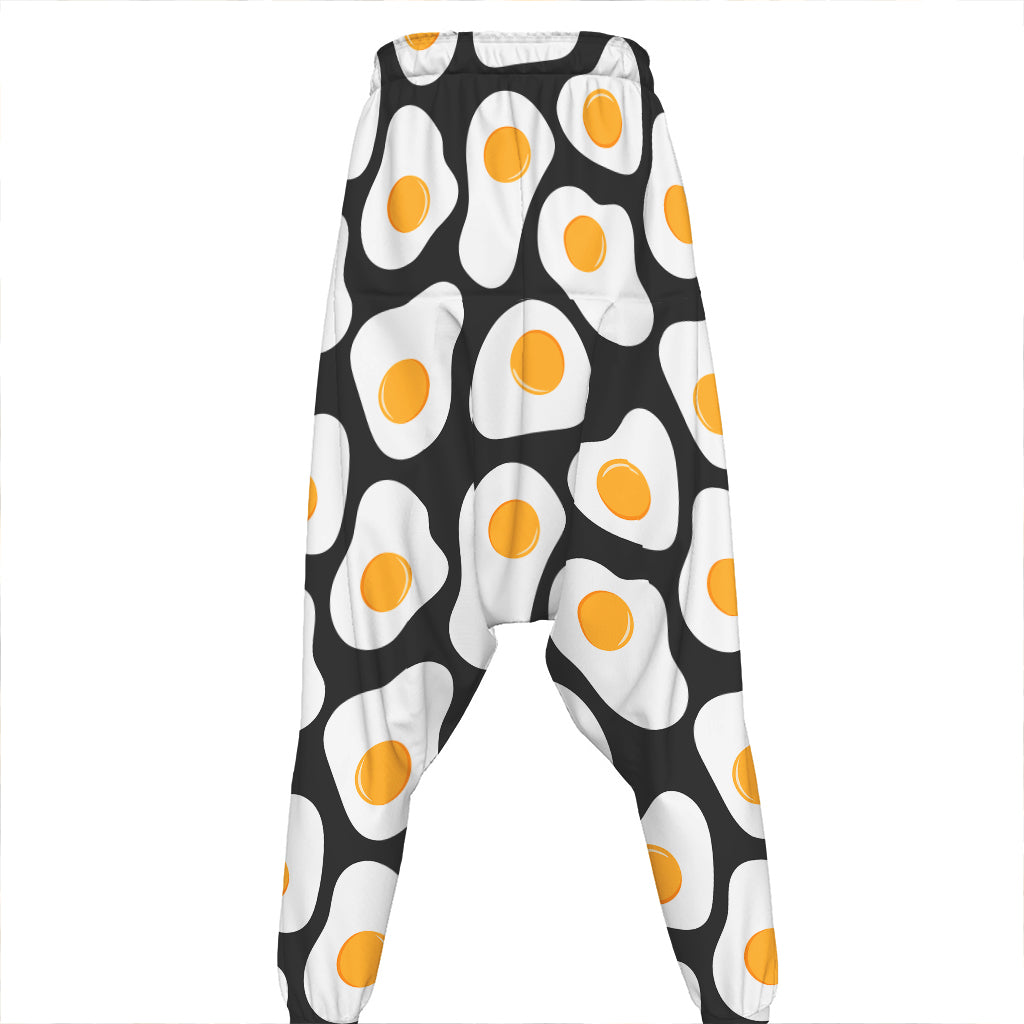 Black Fried Eggs Pattern Print Hammer Pants
