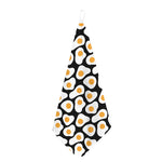 Black Fried Eggs Pattern Print Hand Towel