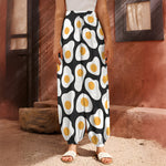 Black Fried Eggs Pattern Print Harem Pants