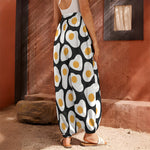 Black Fried Eggs Pattern Print Harem Pants