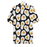 Black Fried Eggs Pattern Print Hawaiian Shirt