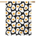 Black Fried Eggs Pattern Print House Flag