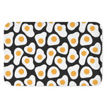 Black Fried Eggs Pattern Print Indoor Door Mat