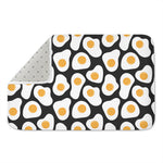 Black Fried Eggs Pattern Print Indoor Door Mat