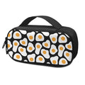 Black Fried Eggs Pattern Print Portable Cooler Travel Case