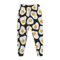 Black Fried Eggs Pattern Print Jogger Pants