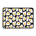 Black Fried Eggs Pattern Print Kitchen Mat