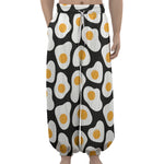 Black Fried Eggs Pattern Print Lantern Pants