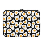 Black Fried Eggs Pattern Print Laptop Sleeve