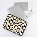 Black Fried Eggs Pattern Print Laptop Sleeve