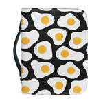 Black Fried Eggs Pattern Print Leather Bible Cover