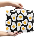 Black Fried Eggs Pattern Print Leather Bible Cover