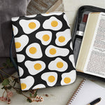 Black Fried Eggs Pattern Print Leather Bible Cover