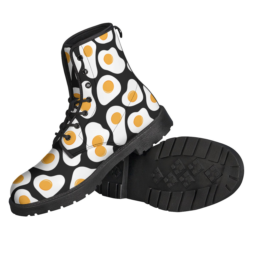 Black Fried Eggs Pattern Print Backpack