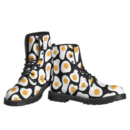 Black Fried Eggs Pattern Print Backpack