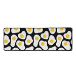 Black Fried Eggs Pattern Print Long Kitchen Mat