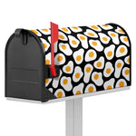Black Fried Eggs Pattern Print Mailbox Cover