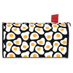 Black Fried Eggs Pattern Print Mailbox Cover