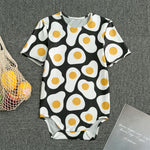 Black Fried Eggs Pattern Print Men's Bodysuit