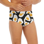 Black Fried Eggs Pattern Print Men's Briefs