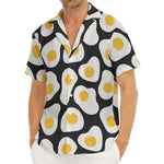 Black Fried Eggs Pattern Print Men's Deep V-Neck Shirt