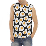 Black Fried Eggs Pattern Print Men's Fitness Tank Top