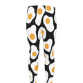 Black Fried Eggs Pattern Print Men's Leggings