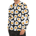 Black Fried Eggs Pattern Print Men's Long Sleeve Rash Guard