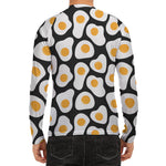 Black Fried Eggs Pattern Print Men's Long Sleeve Rash Guard
