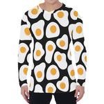 Black Fried Eggs Pattern Print Men's Long Sleeve T-Shirt